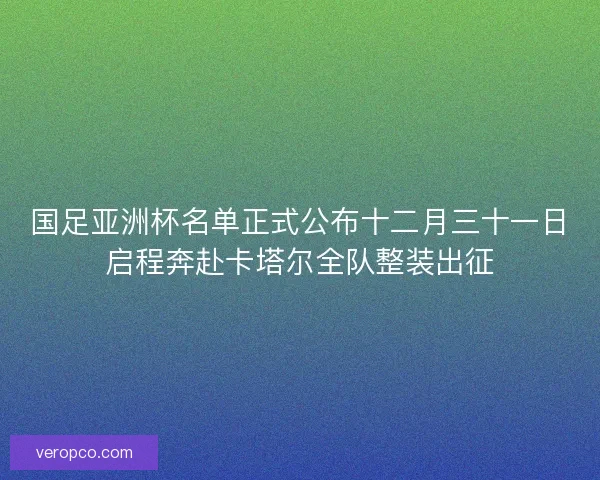 国足亚洲杯名单正式公布十二月三十一日启程奔赴卡塔尔全队整装出征